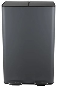Тъмносиво стоманено кошче за боклук 2x30 l за рециклиране с педал Aliya – Spirella