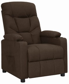 3093462 vidaXL Изправящ стол, тъмнокафяв, текстил