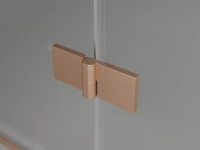 Mexen Lunar-F Duo сгъваема душ кабина 100 x 80 см, прозрачна, изчеткана мед - 836-100L-080P-65-00