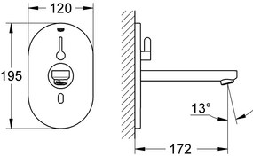 Electronic mixer wall wash Тоалетна Grohe Eurosmart Cosmopolitan E
