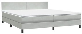 3316029 vidaXL Боксспринг легло с матрак, светлосиво, 180x210 см, кадифе