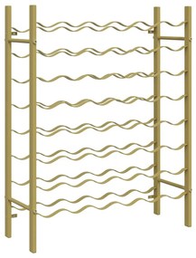 340909 vidaXL Стойка за вино за 48 бутилки, златиста, метална