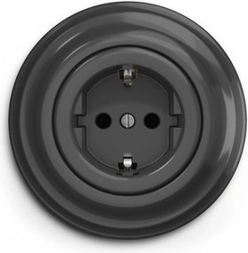 Kliklap - Ретро битова розетка с рамка SCHUKO 230V/16A антрацит