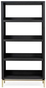 Черна етажерка за книги 90x173 cm Pimlico - Woodman