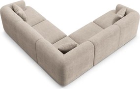 Светлокафяв ъглов диван от рипсено кадифе Campi – Cosmopolitan Design