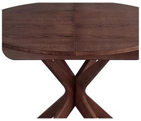Кръгла сгъваема трапезна маса с допълнителна плоча от декор от орех ø 90 cm Jubi – Ragaba