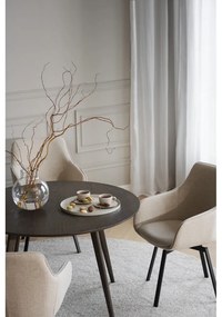 Тъмнокафява кръгла трапезна маса от декор от дъб ø 115 cm Yumi – Rowico