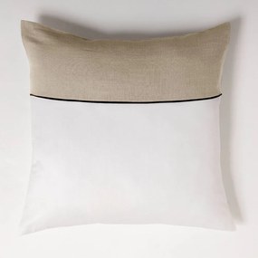 Бяло/бежово двойно удължено памучно спално бельо 240x220 cm Gabrielle – douceur d'intérieur