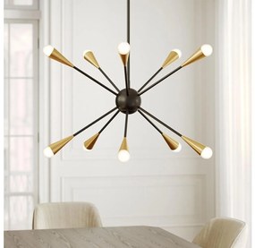 Feiss FE-JAX10-MB - LED Полилей JAX 10xG9/3W/230V черен/златист