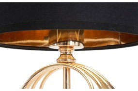 Настолна лампа с текстилен абажур в черно и златисто (височина 58,5 cm) Circly - Mauro Ferretti