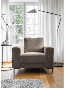 Кафяво кресло от рипсено кадифе Lofty Lilly – Miuform