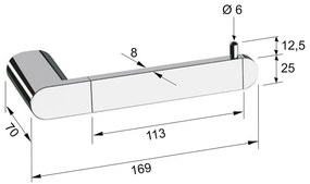 Матово черен стенен месингов държач за тоалетна хартия Flori – Sapho