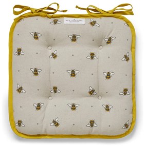 Бежова и жълта памучна възглавница за сядане Bumble Bees - Cooksmart ®
