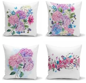 Комплект от 4 декоративни калъфки за възглавници, лилаво-розови, 45 x 45 cm - Minimalist Cushion Covers