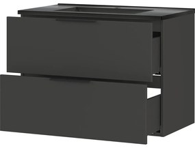 Стенен шкаф с мивка в черен и антрацитен цвят 81x61 cm Crandon – Germania