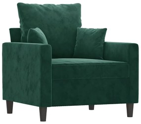 359285 vidaXL Фотьойл, тъмнозелен, 60 см, кадифе