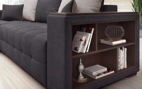 Разтегателен ъглов диван с подлакътник етажерка Мелвин Спринг S