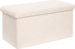 Пейка със съхранение atmosphera Jaiko, Букле, Бял, 76x38 cm