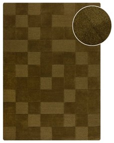 Ръчно изработен вълнен килим в цвят каки 200x290 cm Checkerboard – Flair Rugs