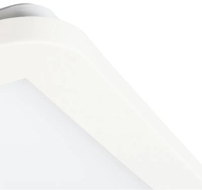 Таванна лампа бяла 40 см квадратна с LED 3-степенен димер IP44 - Steve