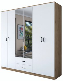 Гардероб BA130, цвят Орех Бял