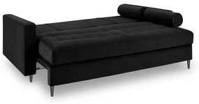 Разтегателен диван от черно кадифе Santo - Milo Casa