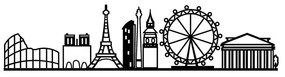 Метална декорация за стена 120x29 cm Cities - Wallity