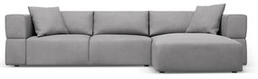 Светлосив ъглов диван, десен ъгъл Esther – Milo Casa