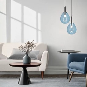 Синьо LED висящо осветително тяло със стъклен абажур Lukka – Candellux Lighting