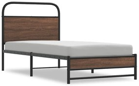 4100476 vidaXL Рамка за легло без матрак 100x190 см кафяв дъб инженерно дърво