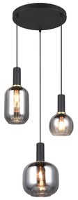 Черно висящо осветително тяло със стъклен абажур Diva – Trio