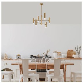 Висящо осветително тяло в златисто с метален абажур Gharib – Opviq lights