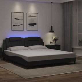 3214036 vidaXL Рамка за легло Viana с LED без матрак, черна, 180x200 см