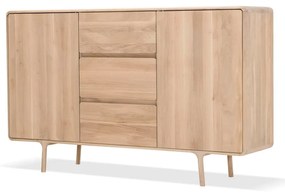 Масивен дъбов скрин с 3 чекмеджета , ширина 180 см Fawn - Gazzda