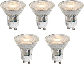 Комплект от 5 GU10 50мм Прозрачни LED крушки 1W 80 lm 2200K