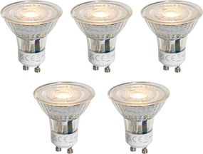 Комплект от 5 GU10 50mm LED крушки прозрачни 1W 80 lm 2200K