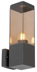 Модерна външна стенна лампа тъмно сива с дим - Malios