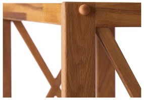 Стелаж от масивен дъб в естествен цвят 70x87 cm X-Shelf – Unique Furniture