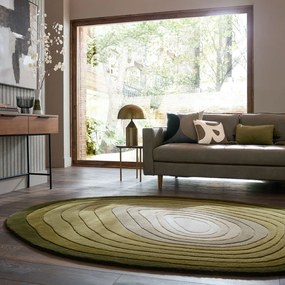 Зелен ръчно изработен вълнен килим 200x290 cm Puddle Ombre – Flair Rugs