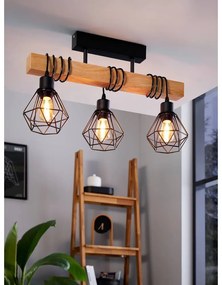 Висящо осветително тяло в черен и естествен цвят TOWNSHEND 5 – EGLO