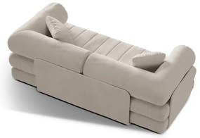 Бежов кадифен сгъваем диван 206 cm Kemi – Cosmopolitan Design