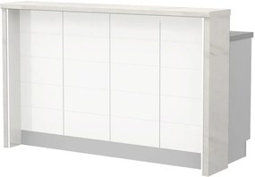 Островна кухненска пейка Hudson-Length: 160 cm.-White-White Marble