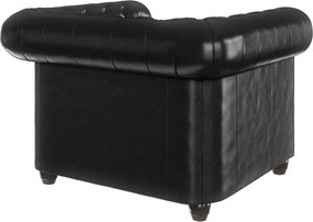 Черен фотьойл от изкуствена кожа York - Ropez