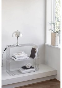 Метална стенна библиотека в блестящо сребрист цвят 70x30 cm Wire – Mette Ditmer Denmark