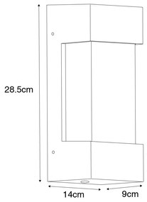 Външна стенна лампа тъмно сива IP54 с датчик за здрач - Tide