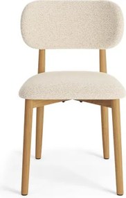 АЛMО Кремаво (тъкан Монза 90)/рамка лакиран дъб - ДЪРВЕН СТОЛ БУКЛЕ ЗА ДНЕВНА, ТРАПЕЗАРИЯ, КУХНЯ РЕТРО