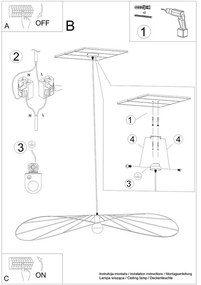 Черно висящо осветително тяло ø 140 cm Elliot - Sollux