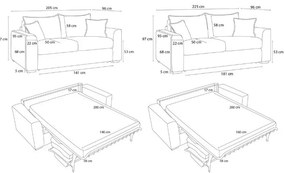 Разтегателен диван от рипсено кадифе в тухлен цвят 225 cm Augustin – Bobochic Paris