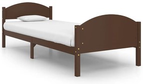 322042 vidaXL Рамка за легло, тъмнокафява, бор масив, 100x200 см