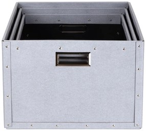 Светлосиви картонени кутии за съхранение в комплект от 3 броя Ture - Bigso Box of Sweden
